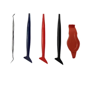 QILI 7-Piece Car Sticker Plug Repair Kit Vinyl Scraper Squeegee Rubber Wrap Tool Tint Tool Stainless Steel Hook Spot PPF