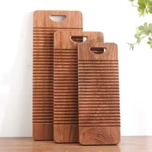 QM 9223 Old Fashion Thickened Anti Slip Hand Washing Scrubboard Natural Wooden Laundry Cleaning Board