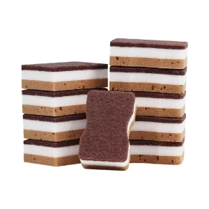Qidian Super Absorbent Reusable Kitchen Sponge Scrubber Rectangle Shape 3.5mm Thickness Fiber Surface for Pans Pots Dishwashing