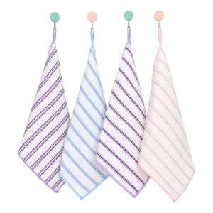 Quick Dry Microfiber Kitchen Cleaning & Wash Cloths for Durable Multi Surface Use 4 Pack Square Waffle Dish Towel Set