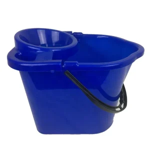 Quick Wring Bucket Floor Cleaning With Handle Plastic Floor Wringer Blue 10L Mop and Bucket