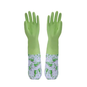 RTS Good Quality Woman Purple Long Cuff PVC Kitchen Cleaning Household Dishwashing Gloves