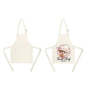 RTS Linen Anti-Pilling Reusable Plain Kitchen Use Adjustable Waist Personalized Sublimation Kids Apron