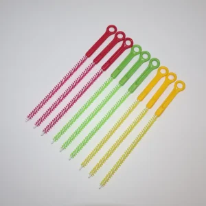 Rainbow Color Plastic Handle Anti Scratch Pipe Cleaning Brush with Soft Bristles and Hanging Loop for Bathroom Use