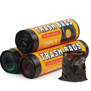 Ready to Ship Drawstring PE Garbage Bag Thickened Auto closing Black Trash Bag for Household and Office