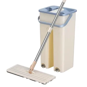 Ready to Ship Home Wet & Dry Hand Free Mop Bucket Set with Microfiber Mop Pad Rectangle Design Stainless Steel Components