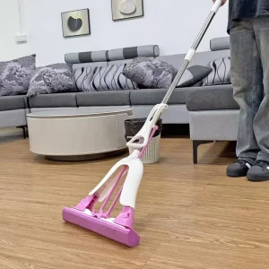 Realida HouseholdWet Mops for Floor Cleaning Hand Free Self Ultra Absorbent Self Squeeze Washable Sponge Mop