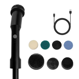 Rechargeable Electric Cleaning Brush Waterproof Spin Scrubber Extendable Detachable Rod Sponge Designed for Kitchen Cleaning