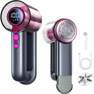 Rechargeable Fabric Shaver Lint Remover Sweater Shaver for Removing Pilling for Clothes with Lint Brush Smart Digital Display