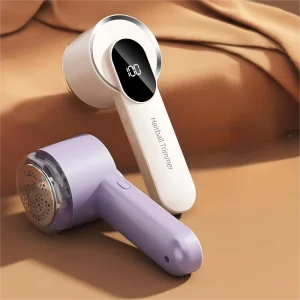 Rechargeable Lint Remover with 6 Blade Stainless Steel Knife LED Digital Display Type C Charging for Clothes
