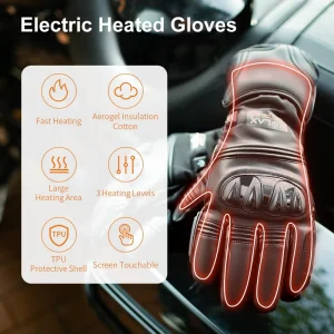 Rechargeable USB Solar Waterproof Heated Gloves 3 Temp Adjustable Thermostat Fast Heating Non Slip RV Household