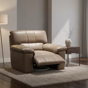 Reclining Leather Single Chair Modern Living Room Couch Multi-Functional Electric or Manual Recliner Sofa