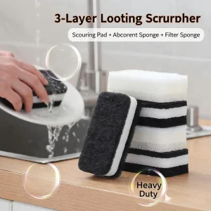 Rectangle Double Side Dish Sponge Heavy Duty Scouring Sponge Pad Non Scratch Kitchen Cleaning Sponges