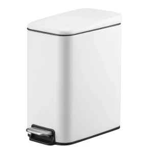 Rectangular 5L Waste Bin Soft Close Trash Bin Bathroom Garbage Bin with Stable Pedal