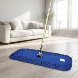 Rectangular Flat Cotton Yarn Dust Mop Clip Lock Handle for Home Hardwood Surface