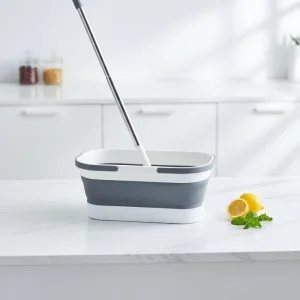 Rectangular Handy Basket Mobile Folding Bucket Portable Large Folding Mop Bucket Car Collapsible Plastic Bucket With Wheels