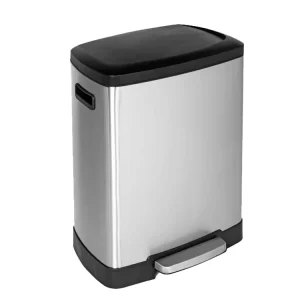 Rectangular Stainless Steel Waste Bin Eco Friendly with Foot Pedal for Recycling Factory Use