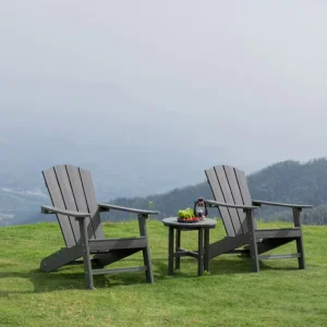 Recycled Poly Lumber Folding Adirondack Chairs for Outdoor Patio and Garden