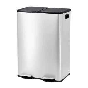 Recycling Trash Bin Rubbish Garbage Bins Kitchen Double Dustbin Dual Compartment Trash Can With Pedal