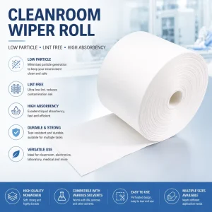 Reel Dust Free Lint Free Viscose Material Class 100 10000 Wiper Roll for Electronic Factory Cleanroom Cleaning Ruiheng