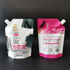 Refillable Liquid Packaging Bag Factory Recyclable Material Custom Spout Pouch with Handle for Washing Detergent