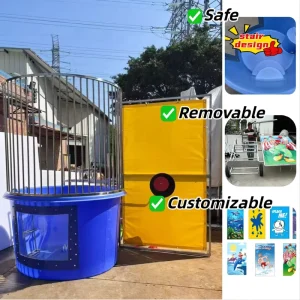 Reinforced Portable Carnival Games Entertainment Interactive PVC Water Bucket Outdoor for Summer Event Rental Fun Dunk Tank