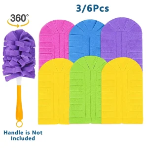 Removable Washable Duster Head with Replaceable Cloth Heads for Home Car Sofa Carpet Removable Microfiber Fleece Refills