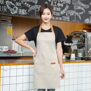 Restaurant Bar Cafe Kitchen Sponge Cloth Barista Cooking Uniform Women Waterproof Leather Kitchen Apron for Men Custom Logo