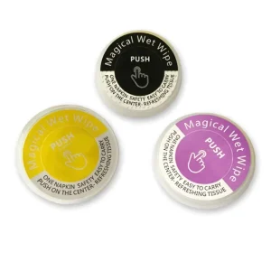 Restaurant Disposable Push Clean Tissue Compressed Mini Wet Wipes