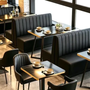 Restaurant Table and Chair Set with Booth Seating