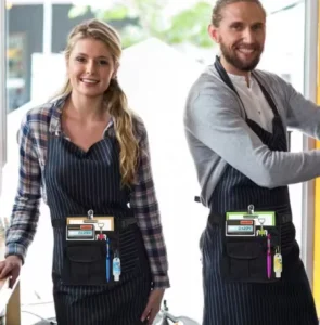 Restaurant Waiter Waist Money Pouch Bag Restaurant Apron Bag with Adjustable Belt Check Holder Tool Waist Bag for Bars Cafes