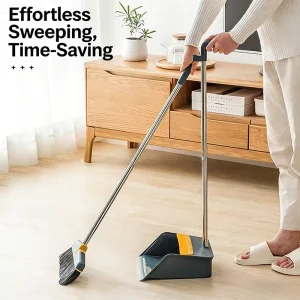 Retail Household Floor Cleaning Foldable Extensible Home Use Brushes Broom and Dustpan Set