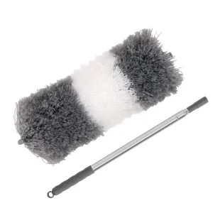 Retractable Car Dust Duster Cleaning Tool with Round Head Fiber Material 246-281cm Length