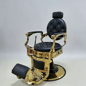 Retro Brown White Gold Green Gray Barber Washing Chair