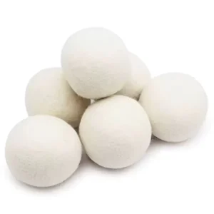 Reusable 7cm Wool Felt Dryer Helper Balls Natural White 6 Pack for Laundry Washing Machine