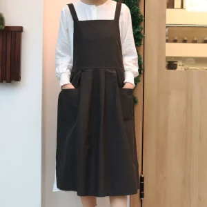 Reusable Denim Cotton Bib Sleeveless Apron Eco Friendly Custom Logo Kitchen Restaurant Baking Barber BBQ Coffee Milk Tea