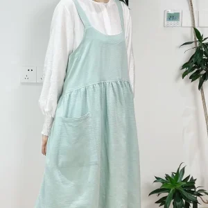 Reusable Eco-Friendly Cotton Bib Apron for Kitchen Restaurant Baking Barber BBQ Coffee Milk Tea Bookstore Workwear