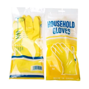 Reusable Household Gloves Rubber Custom Logo Custom Package Latex Thin Cleaning Heavy Duty Dishwashing Durable With Cotton