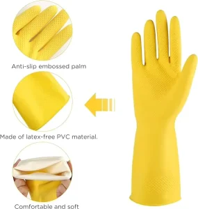 Reusable Household Gloves Rubber Dishwashing Gloves Long Kitchen Cleaning Gloves for Dishes Gardening