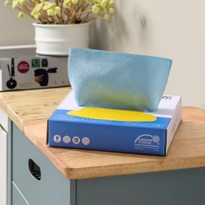 Reusable Microfiber Cleaning and Drying Wipes with Dispenser Box Glass Clean Mirror Clean Rags Auto Shop Microfiber Rags in Box