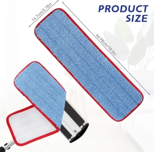 Reusable Microfiber Mop Pads Machine Washable Cleaning Flat Mop Head Replacement Hard Surface Floor Cleaning and Scrubbing