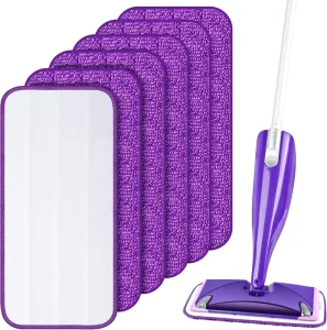 Reusable Microfiber Mop Pads Refills for WetJet Machine Washable up to 100 Times 6 Pack for All Floor Types