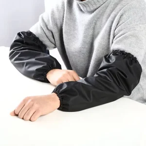 Reusable Multifunction Protection PVC Arm Sleeve Cover Black Vinyl Oversleeve