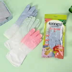 Reusable PVC Household Gloves 3 Pairs Pack 28.34g PCS Waterproof Durable Kitchen Cleaning Gloves for Dishwashing