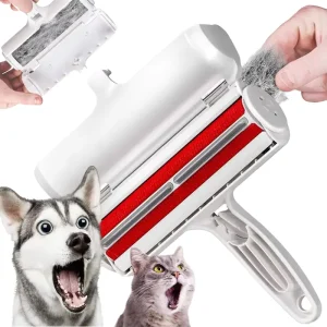 Reusable Portable Plastic Cartoon Pet Hair Remover Roller Bi-directional Dog Cat Fur Remover Brush Ergonomic Handle Washable