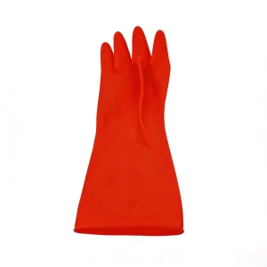 Reusable Red Latex Gloves Non-Slip Textured Palm Waterproof Durable for Cleaning Dishwashing and Household Work