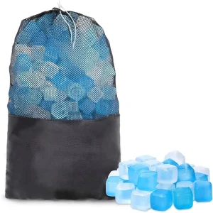 Reusable Refreezable Square Plastic Ice Cubes with Mesh Bag for Drinks Parties Camping