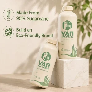 Reusable Round 350ml Paper Cosmetic Toner Bottle with Screw Cap Eco Friendly Biodegradable Lotion Container