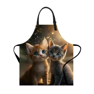Reusable Sleeveless Denim Bib Unisex Sublimation Poly Cotton Printing Custom Waterproof Eco-Friendly Durable Kitchen Apron