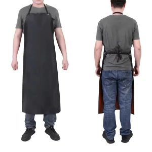 Reusable Thickened PVC Waterproof Bib Apron Oil Chemical Resistant Sleeveless Kitchen Dishwashing Fishing Lab Work